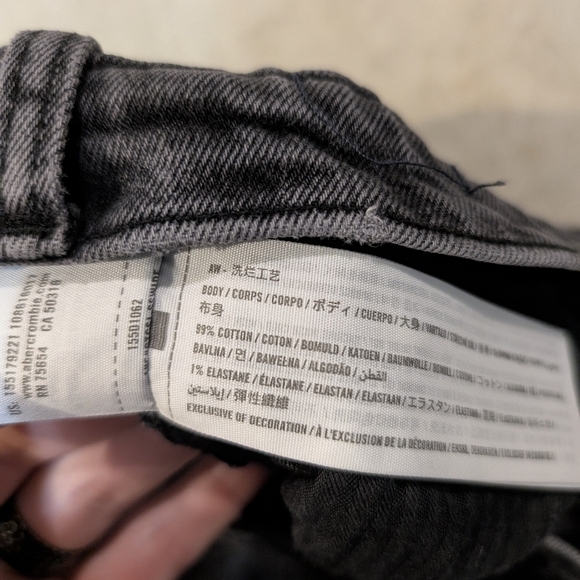 Abercrombie & Fitch Women's 31/12s 90s Straigh Ultra High Rise Gray Jeans - Picture 2 of 7